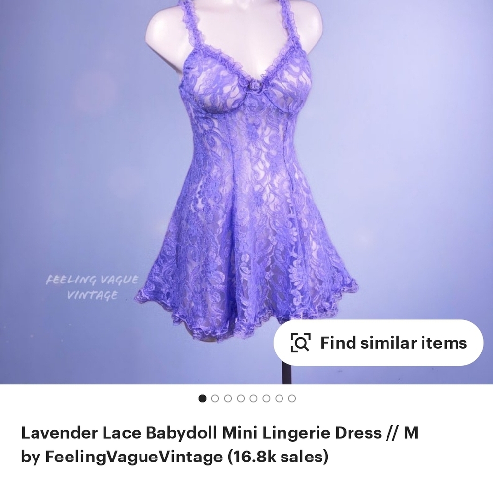Lavender Lace Babydoll Purple Mini Dress 💜🪻